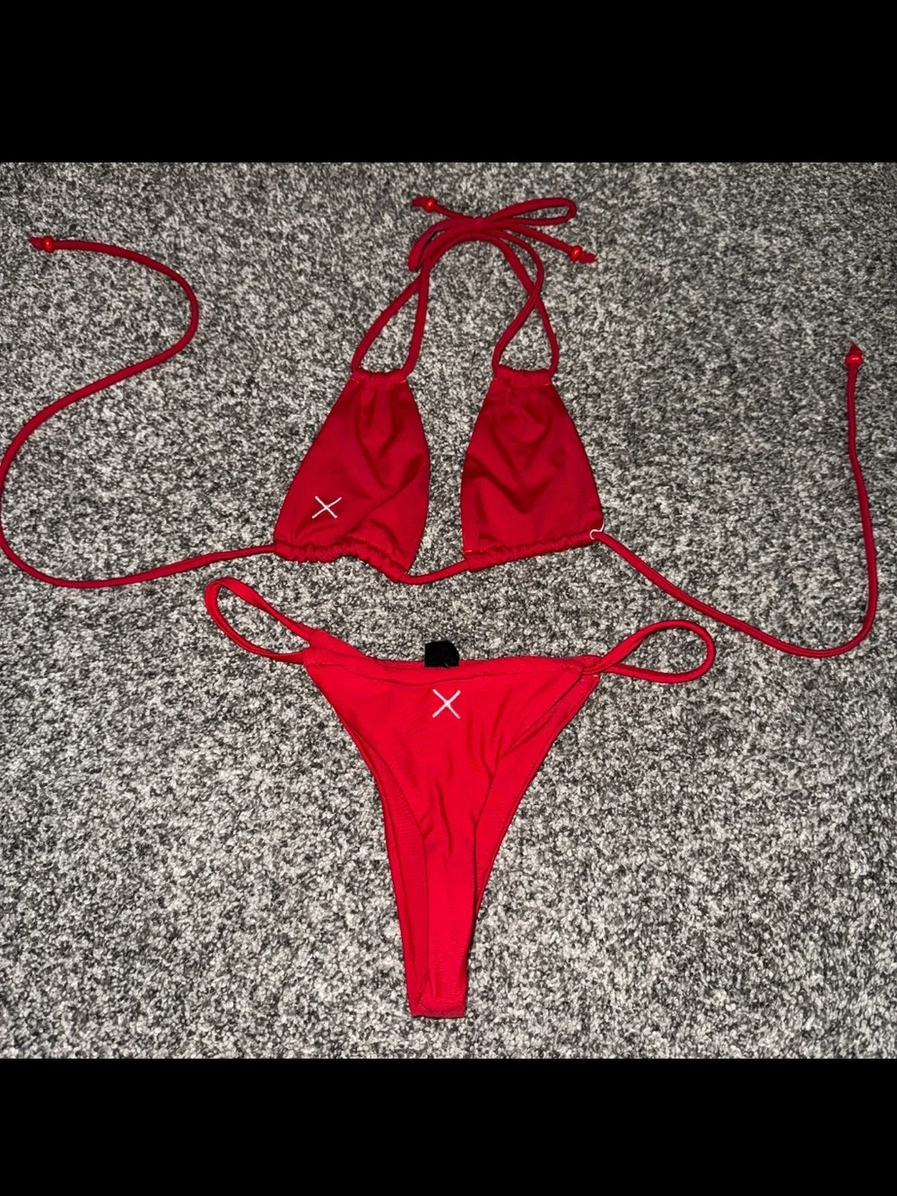 Boutine LA Red Triangle String Bikini - Picture 1 of 1